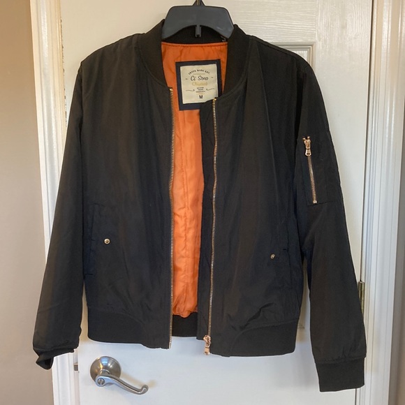 Ci Sono Jackets & Blazers - Ci Sono bomber jacket black orange CISONO NWOT SZ med copper zipper color